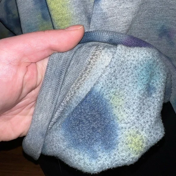 Fruit of the Loom Vintage Gray Colorful Tie-Dye Sweatshirt Cozy Pullover Size L - Picture 11 of 13